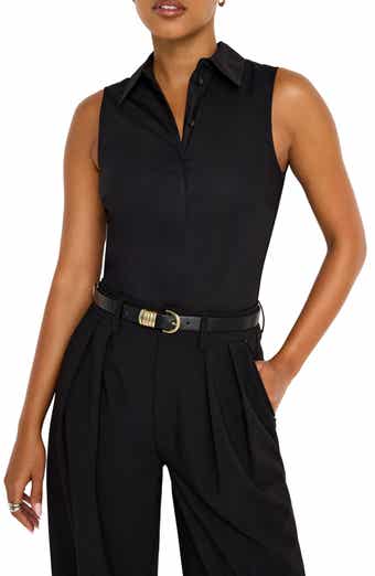 Good American Cotton Poplin Sleeveless Bodysuit