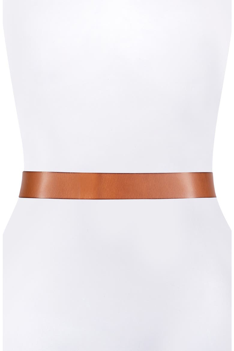 Burnished Leather Belt with Engraved Buckle, Alternate, color, HONEY
