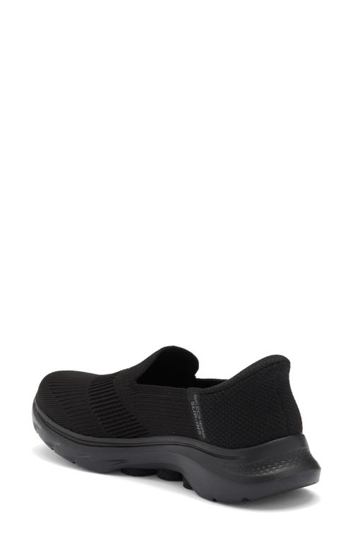 Skechers Go Walk 5 Womens Mesh Fitness Slip-on Sneakers In Black