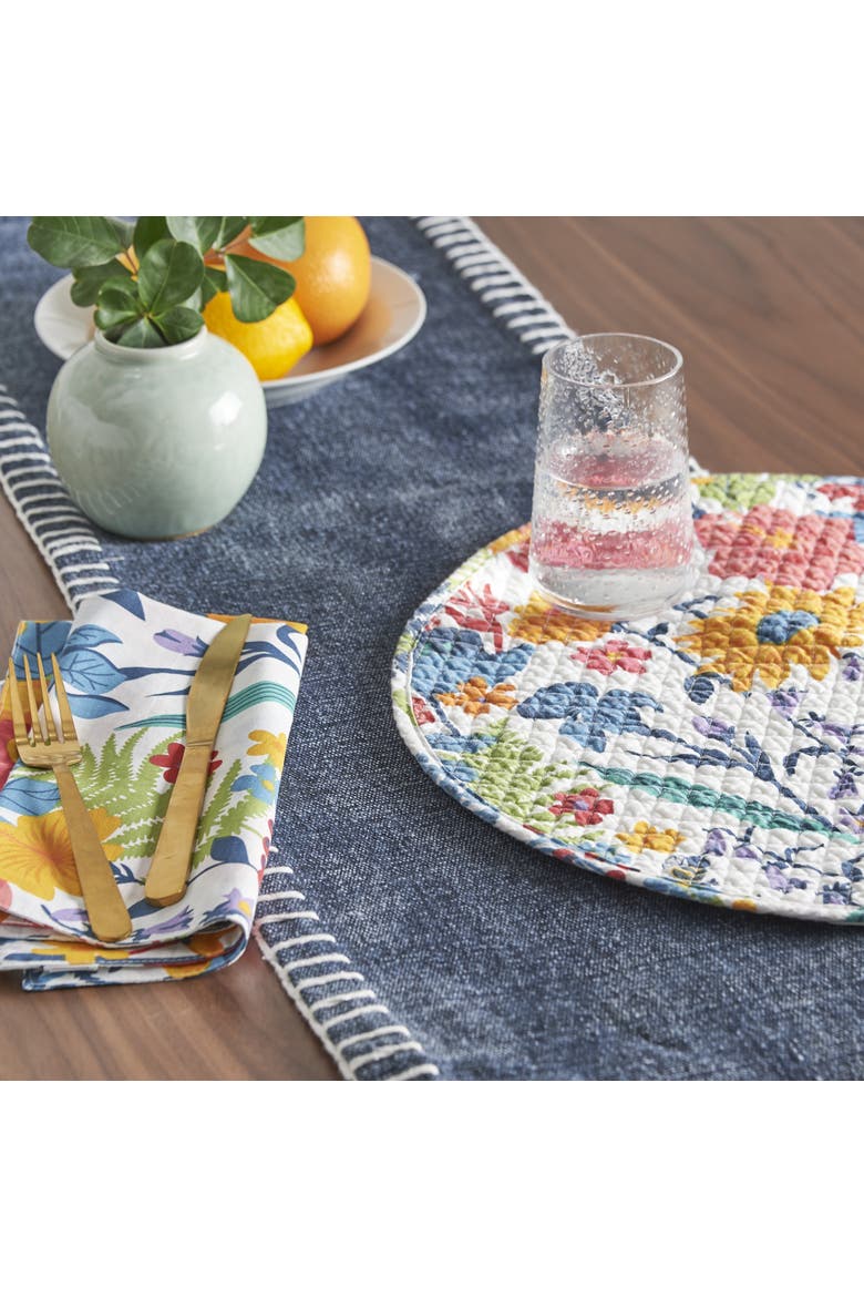 Quinn Cotton Floral Napkin Set of 4, Alternate, color, Blue
