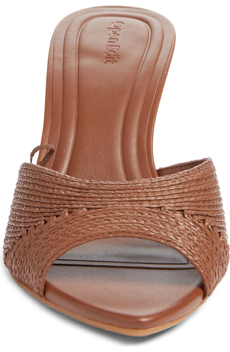 Open Edit Micah Heeled Sandal, Alternate, color, Brown Russet