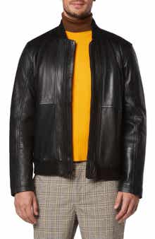 Andrew Marc Macneil Leather Bomber Jacket