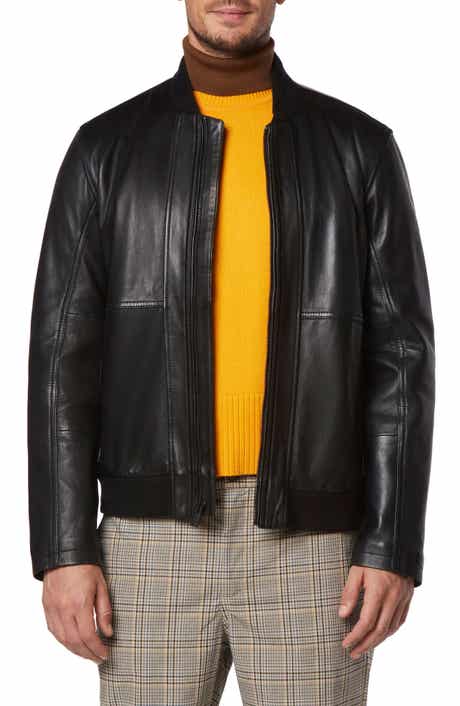 Andrew Marc Macneil Leather Bomber Jacket