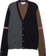 Thom Browne Fun-Mix Colorblock Relaxed Virgin Wool Cardigan