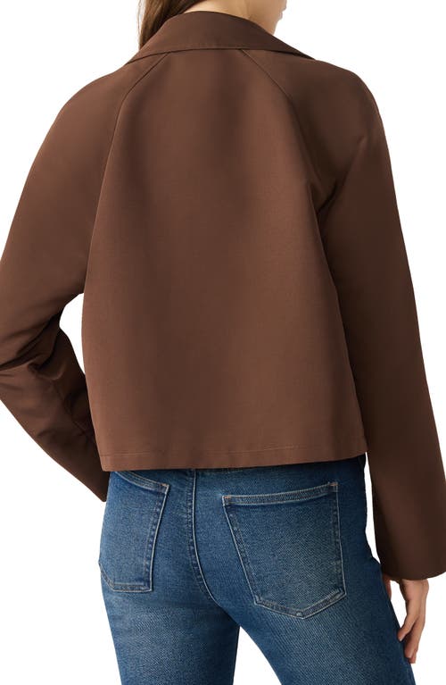 Steve Madden Double Breasted Short Trench Coat In Brown