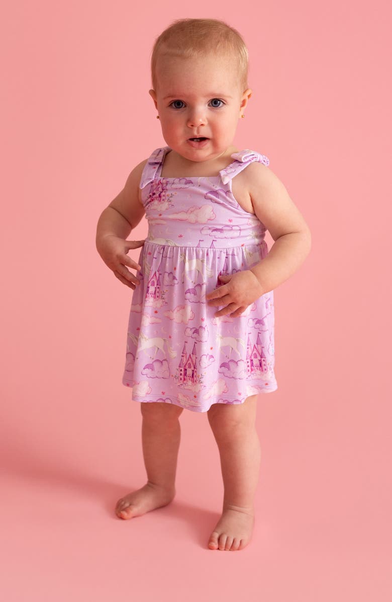 Posh Peanut Flutter Babydoll Skirted Bodysuit, Alternate, color, Pink