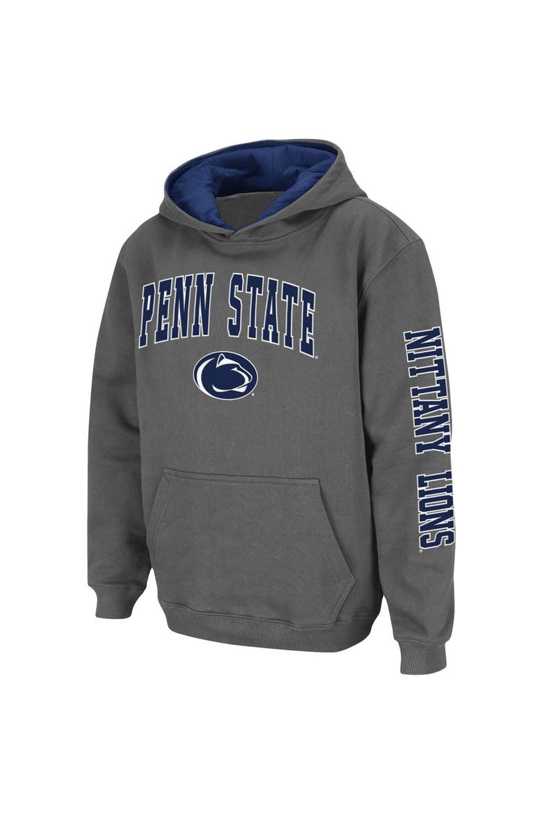 Youth Colosseum Charcoal Penn State Nittany Lions 2-Hit Team Pullover Hoodie, Alternate, color, Charcoal