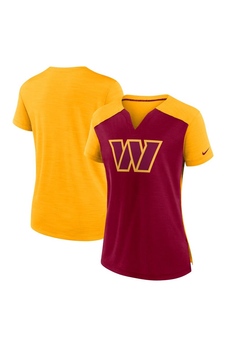 Nike Women's Nike Burgundy/Gold Washington Commanders Impact Exceed Performance Notch Neck T-Shirt, Main, color,