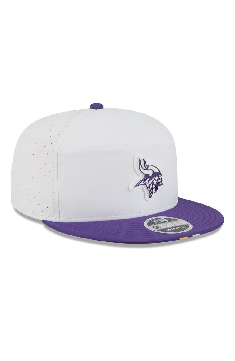 New Era Men's New Era White/Purple Minnesota Vikings 2025 NFL Training Camp Split Panel 9FIFTY Snapback Hat, Alternate, color, White