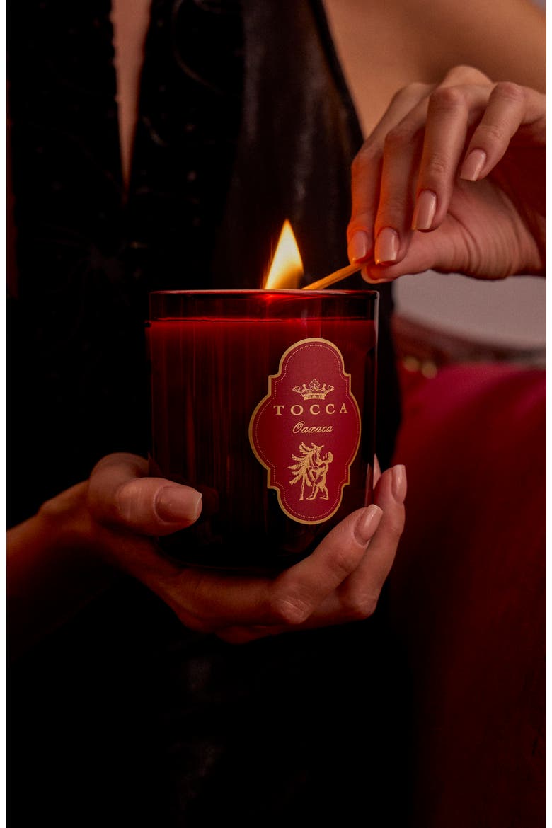 Oaxaca Candle - Cocoa Nibs & Ancho Chili, Alternate, color, BURGUNDY