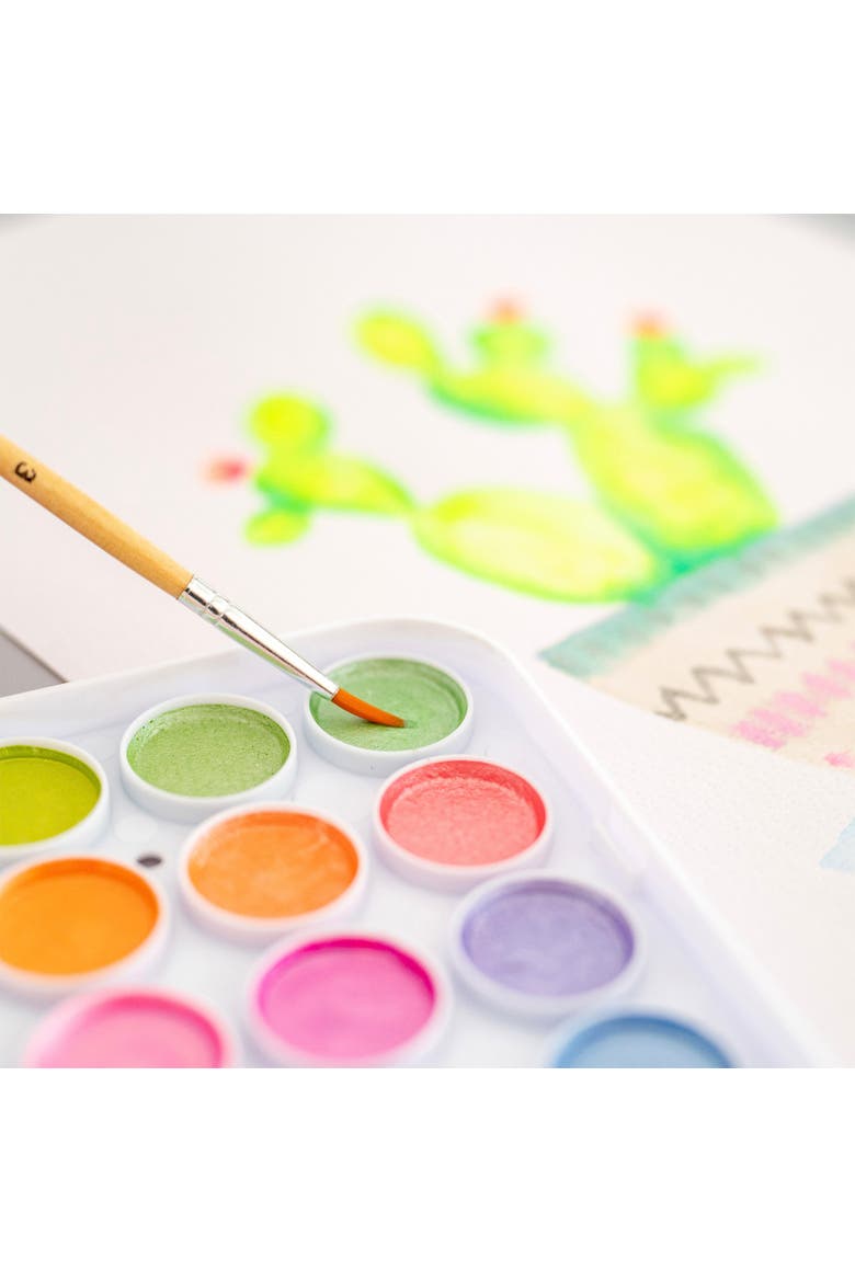 Neon & Metallic Watercolor Set 36 Colors, Alternate, color, Multicolored