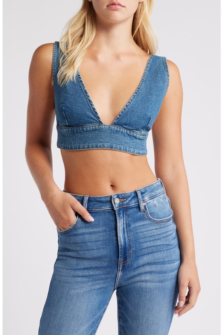 Denim Bralette, Main, color, INDIGO599