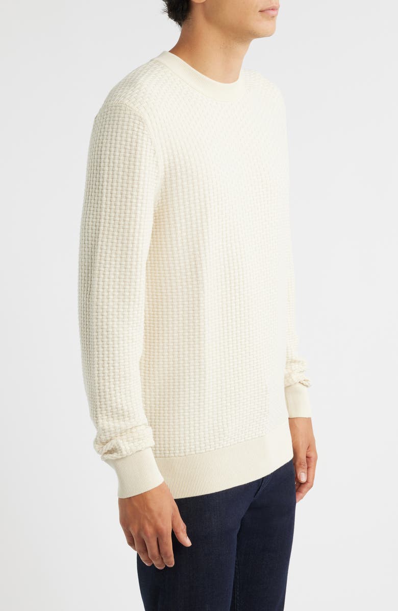 BOSS Imberto Textured Sweater, Alternate, color, Open White