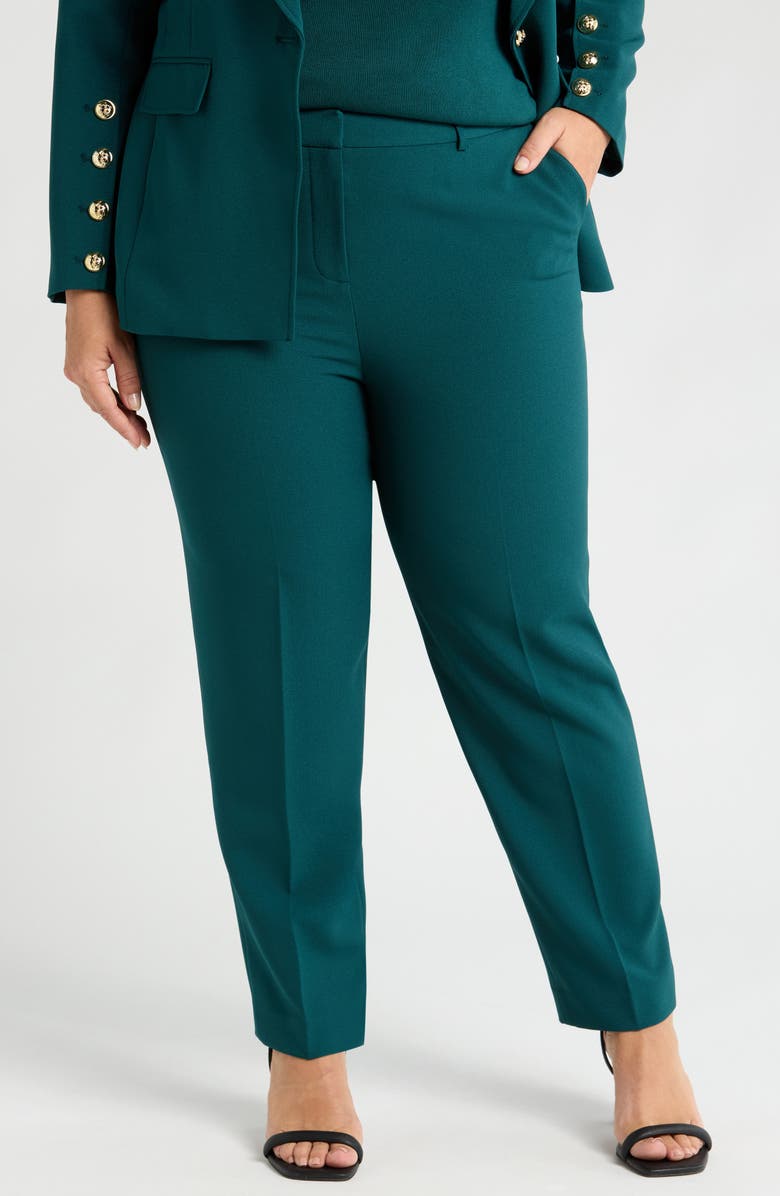 Tahari ASL Classic Pants, Main, color, Hunter