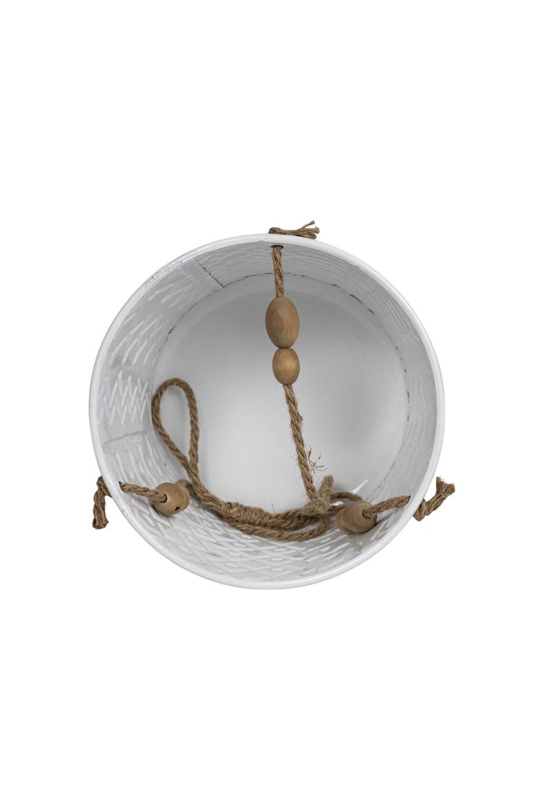 Aaliyah Small GeometricMetal Indoor Hanging Planter, Alternate, color, White