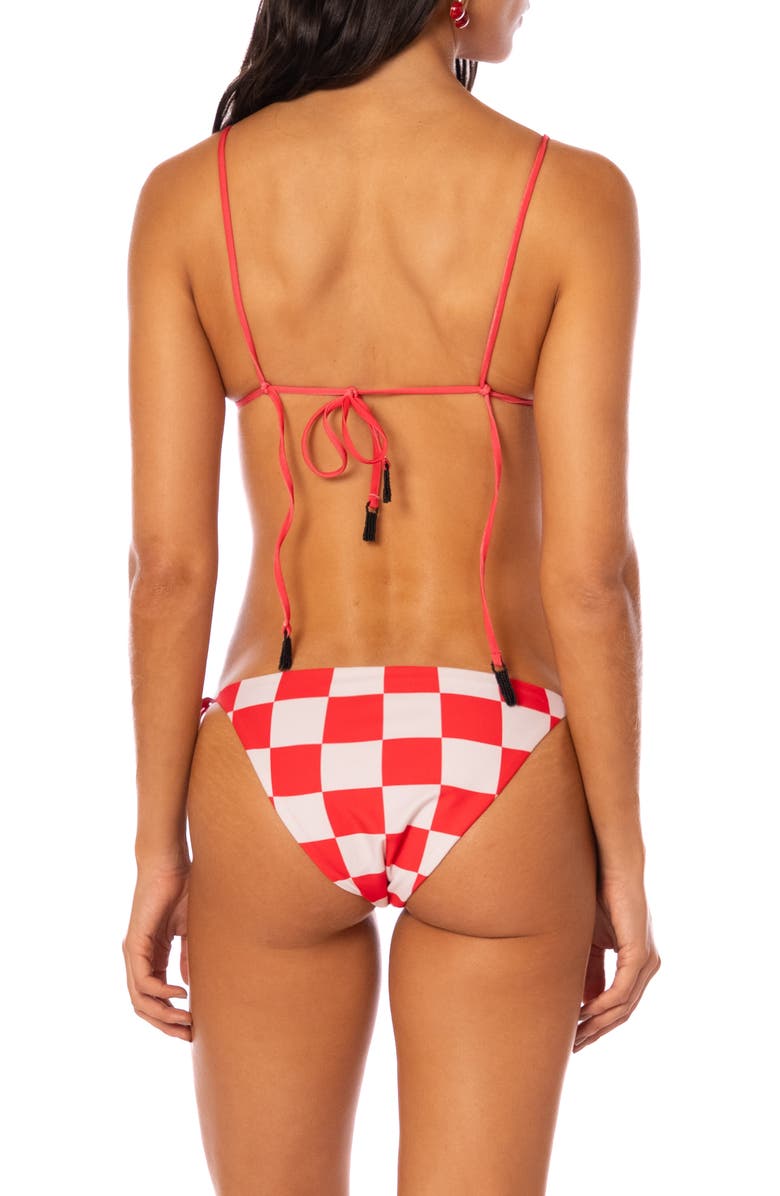 Maaji Balmy Check Bikini Top, Alternate, color, Bright Red