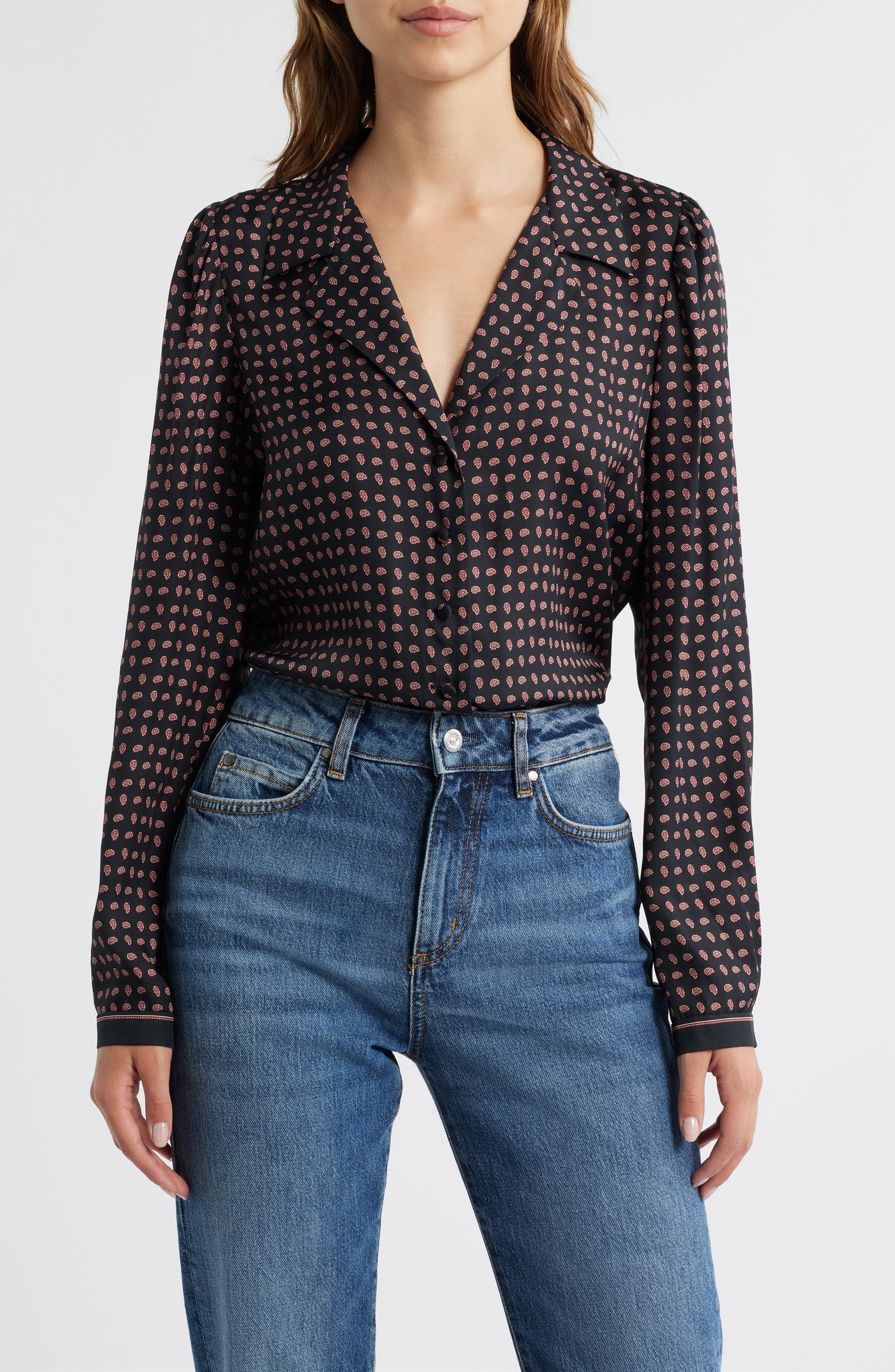 DÔEN Juliana Paisley Print Silk Blend Button-Up Shirt | Nordstrom