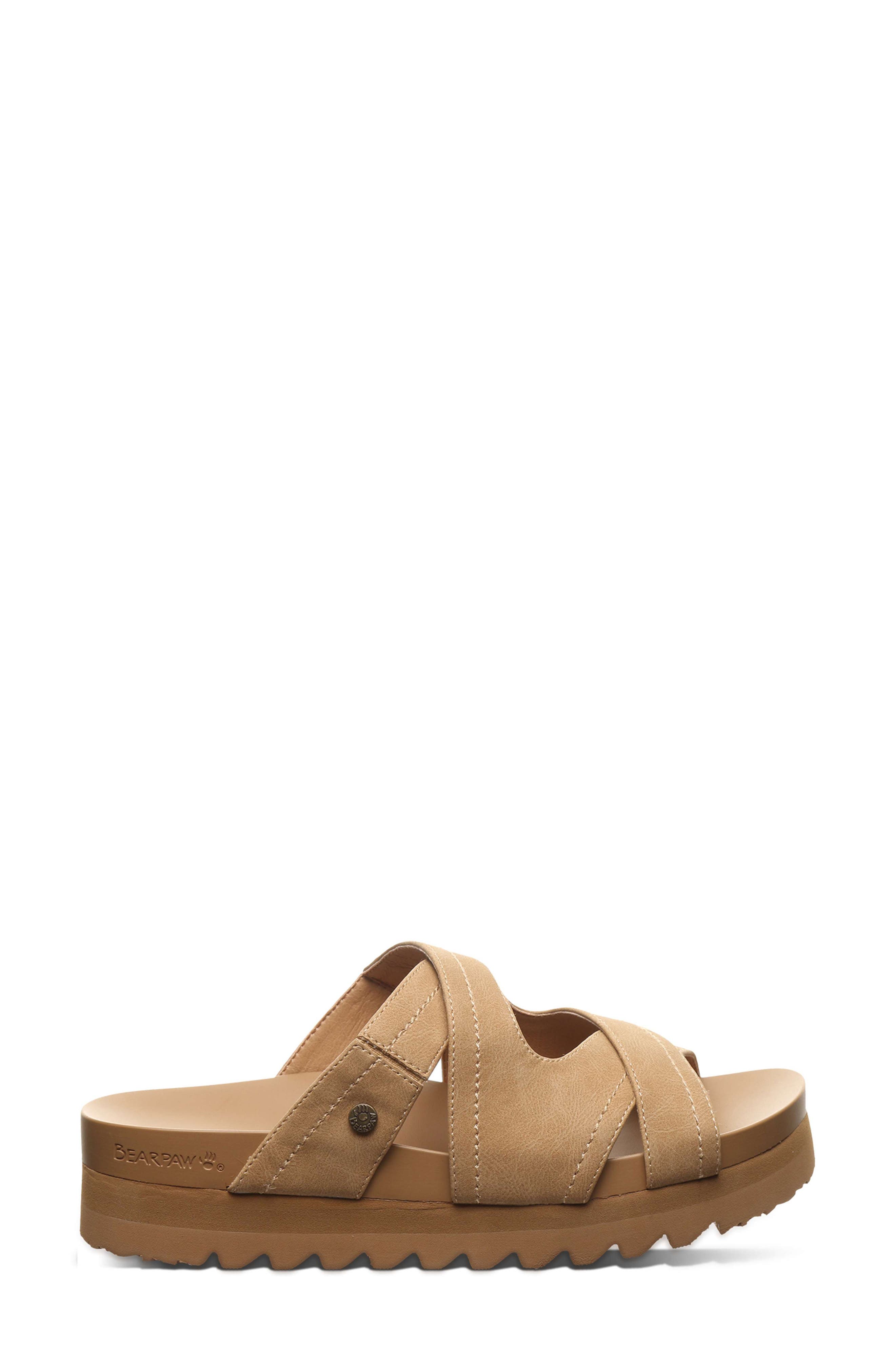 Crux Faux Leather Slide Sandal, Alternate, color, ICED COFFEE