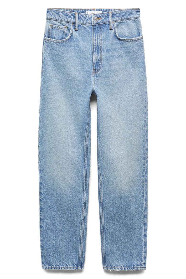 High Waist Ankle Tapered Mom Jeans, Alternate, color, MEDIUM BLUE