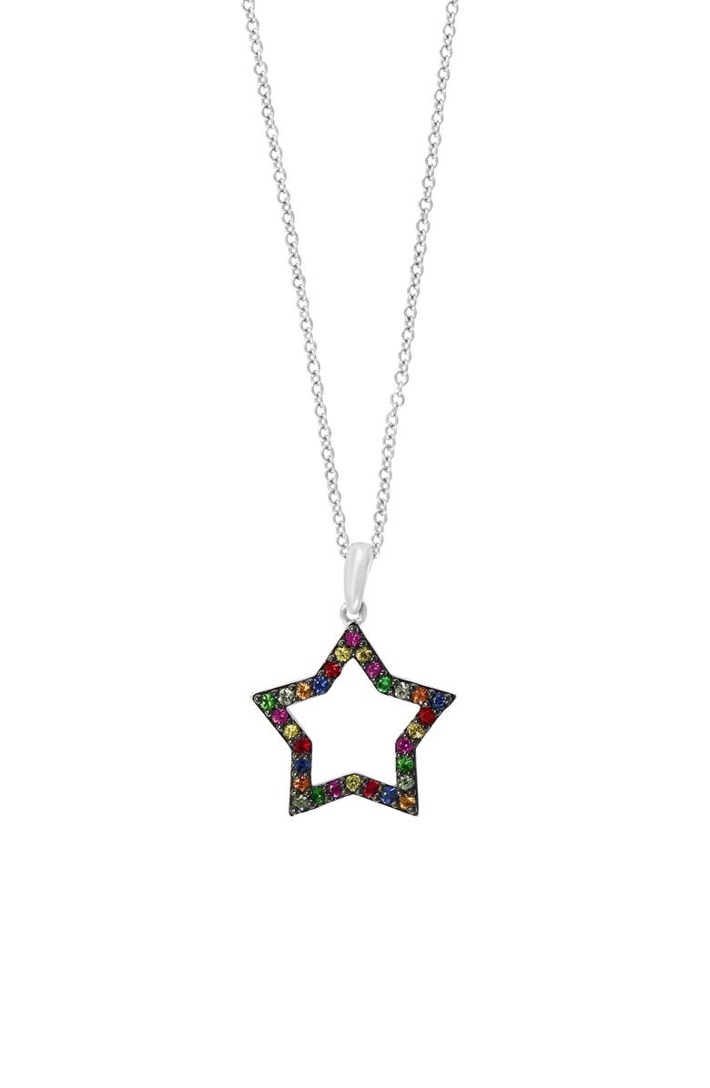 EFFY Sapphire Star Pendant Necklace, Main, color, 