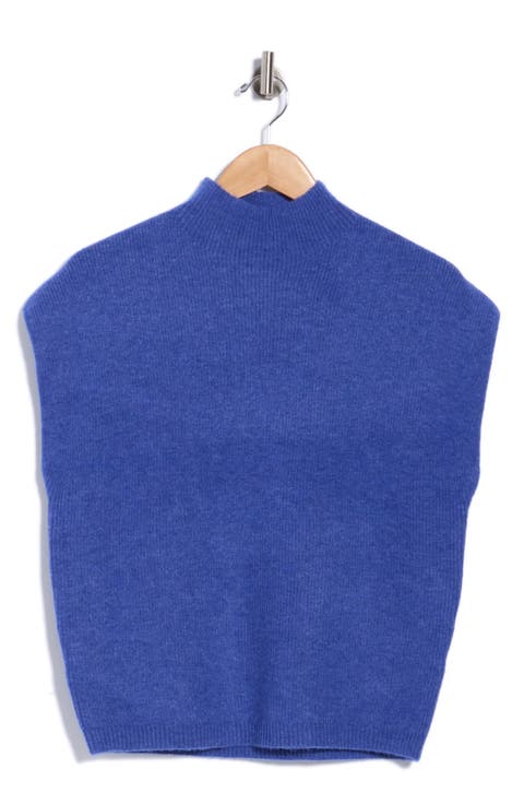 Cap Sleeve Mock Neck Sweater