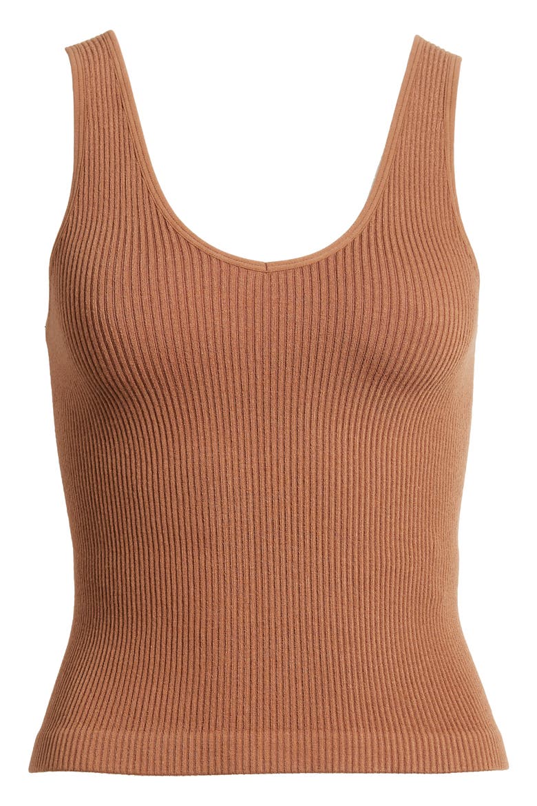 Seamless Rib Tank, Alternate, color, BROWN KONA
