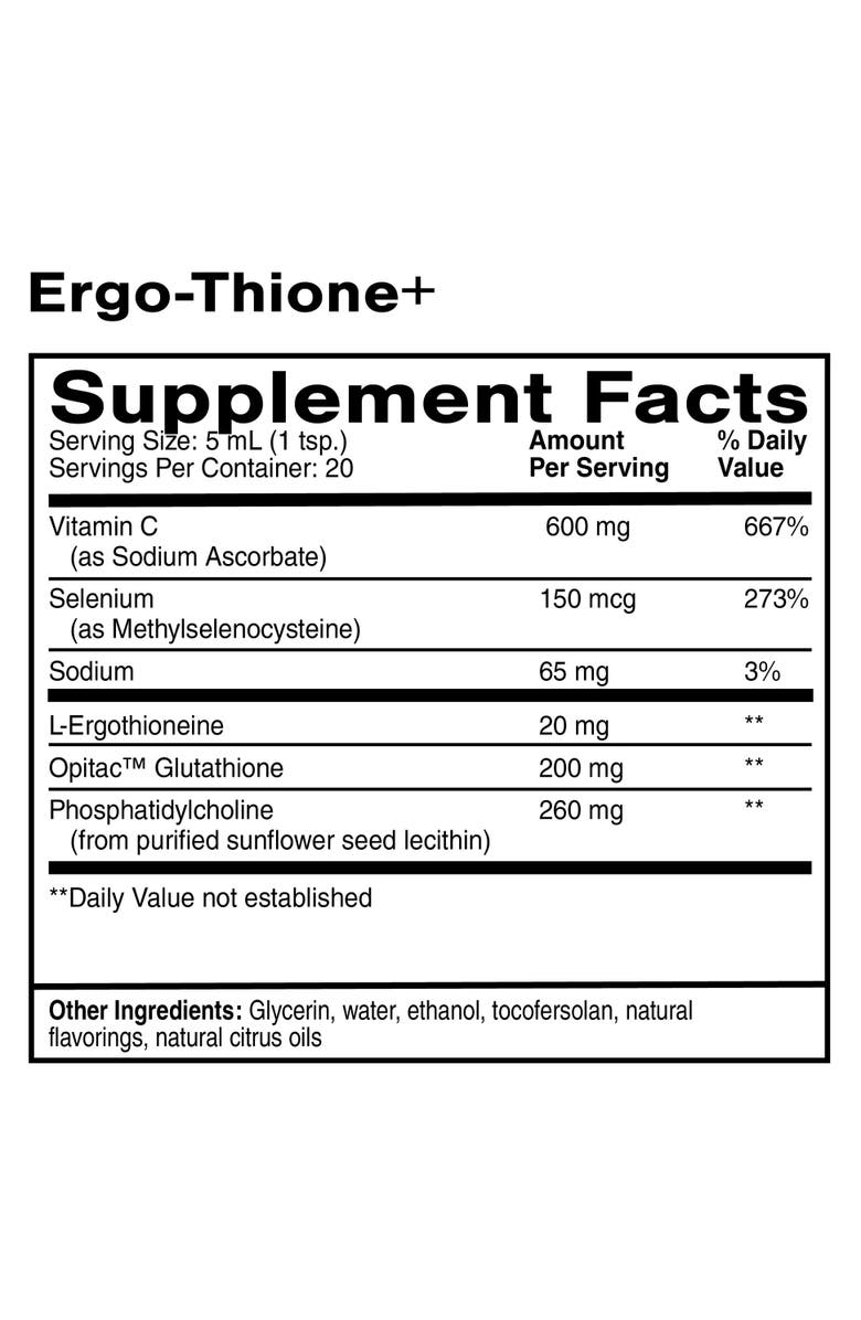 Quicksilver Scientific Ergo Thione Plus Liposomal Antioxidant Cellular Support Supplement, Alternate, color, NO COLOR