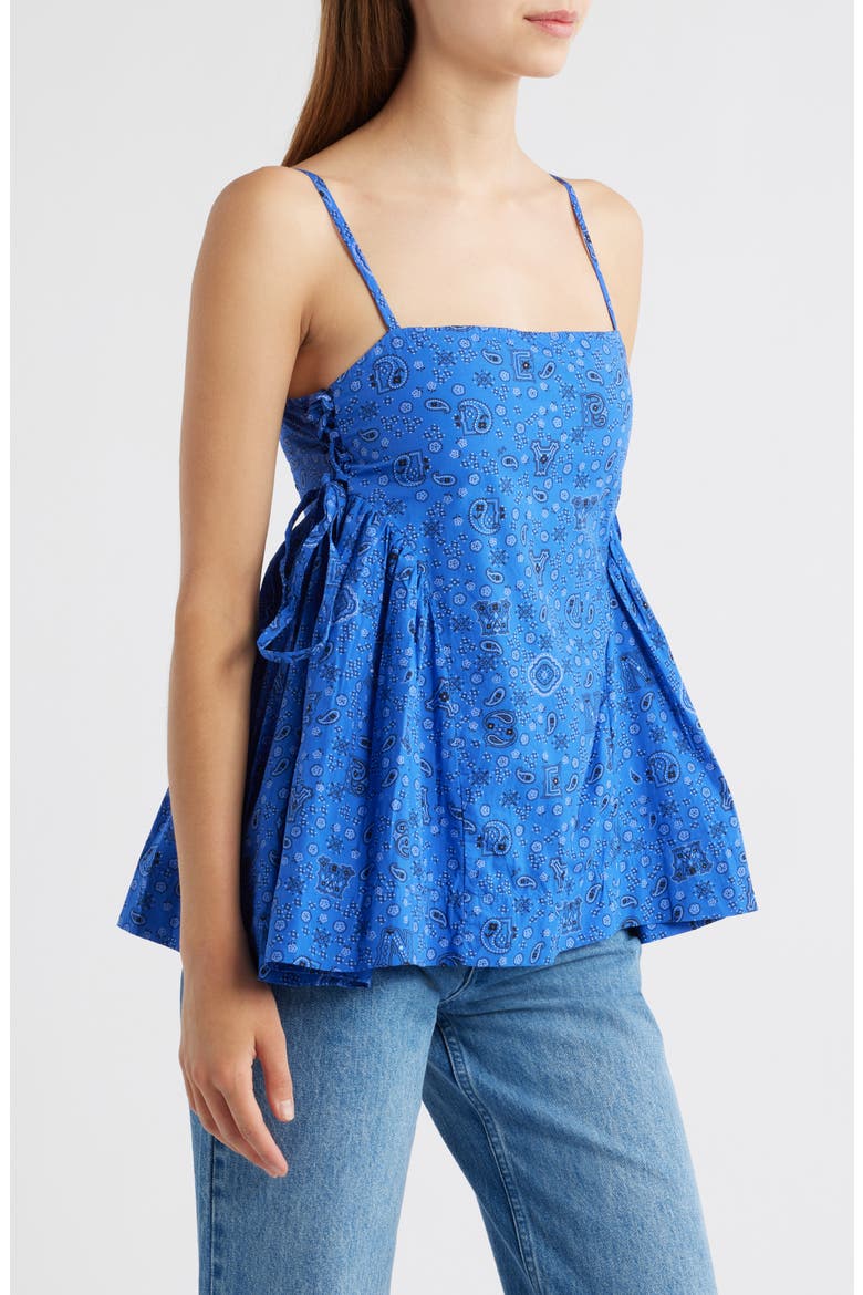 Cressida Side Tie Organic Cotton Camisole, Alternate, color, BLUE