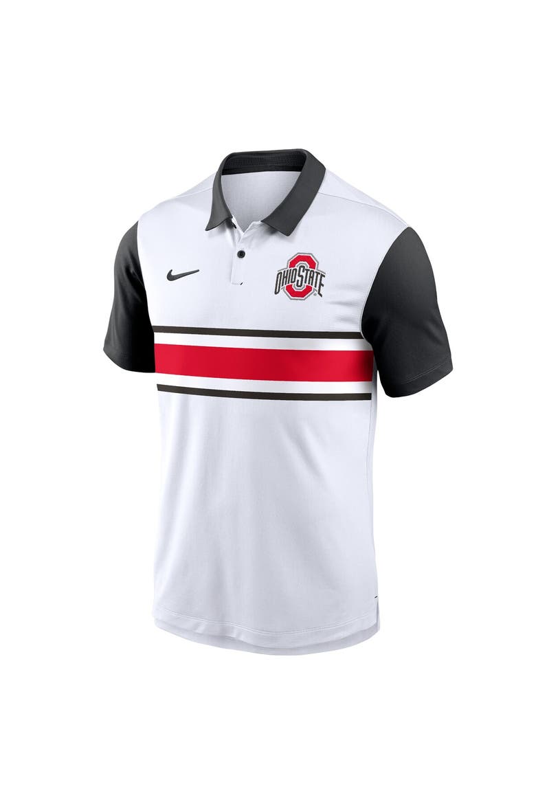 Men's Nike White Ohio State Buckeyes Primetime Campus Vapor Performance Polo, Alternate, color, White