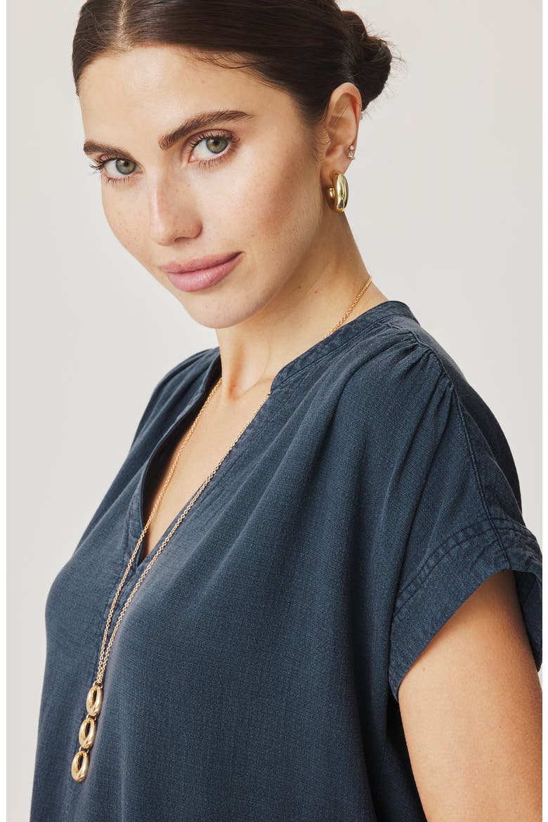 Short Sleeve Shift Dress, Alternate, color, MOOD INDIGO BLUE
