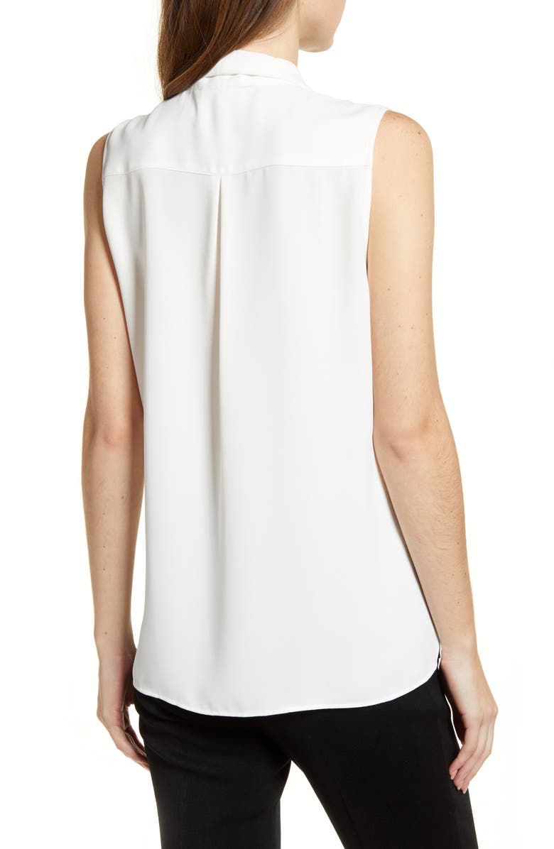 Ming Wang Crepe Tie Neck Sleeveless Blouse, Alternate, color, 