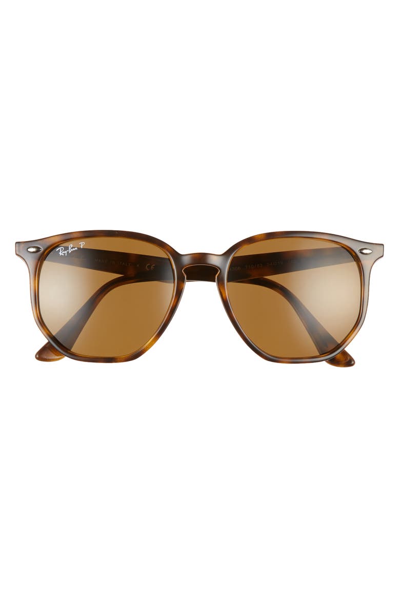 54mm Polarized Round Sunglasses, Alternate, color, HAVANA/ BROWN SOLID