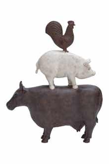 SONOMA SAGE HOME Brown Polystone Stacked Farm Animals Sculpture