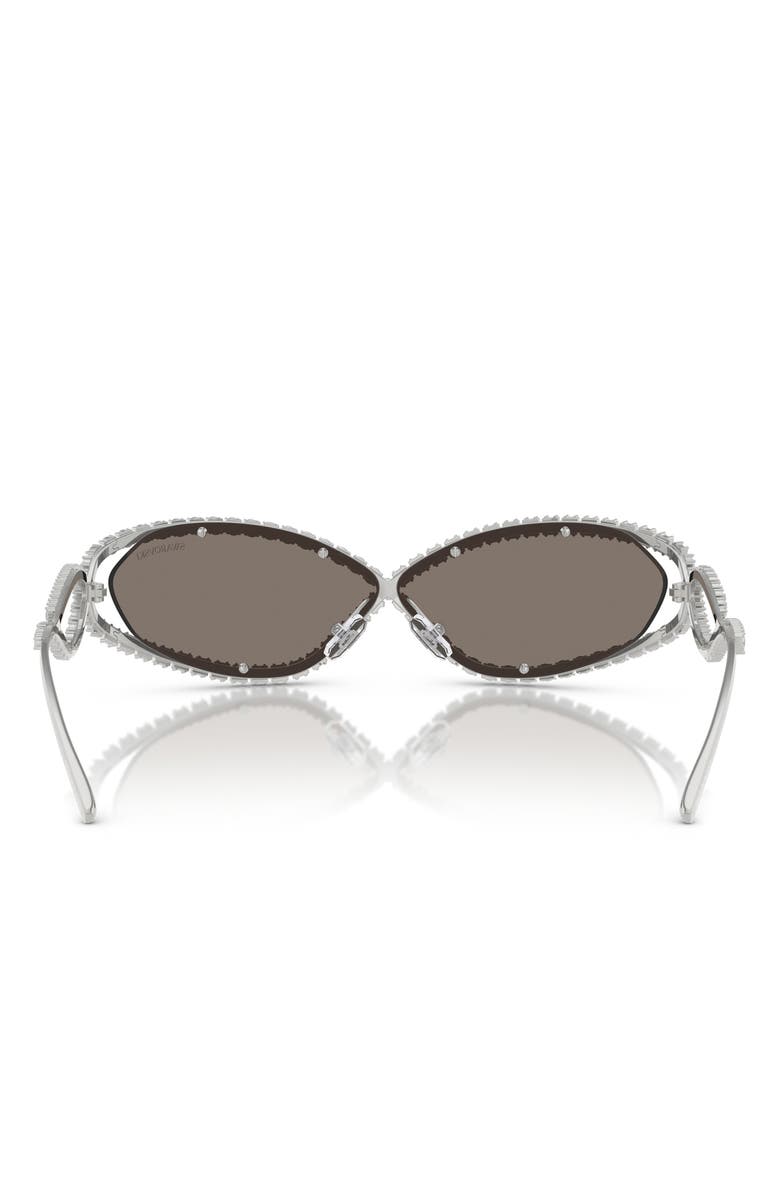 Swarovski 65mm Irregular Sunglasses, Alternate, color, Silver
