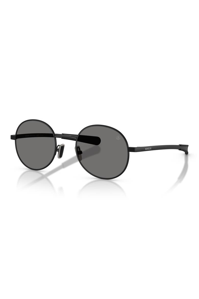 Centro 50mm Polarized Oval Sunglasses, Alternate, color, MATTE BLACK / DARK GREY