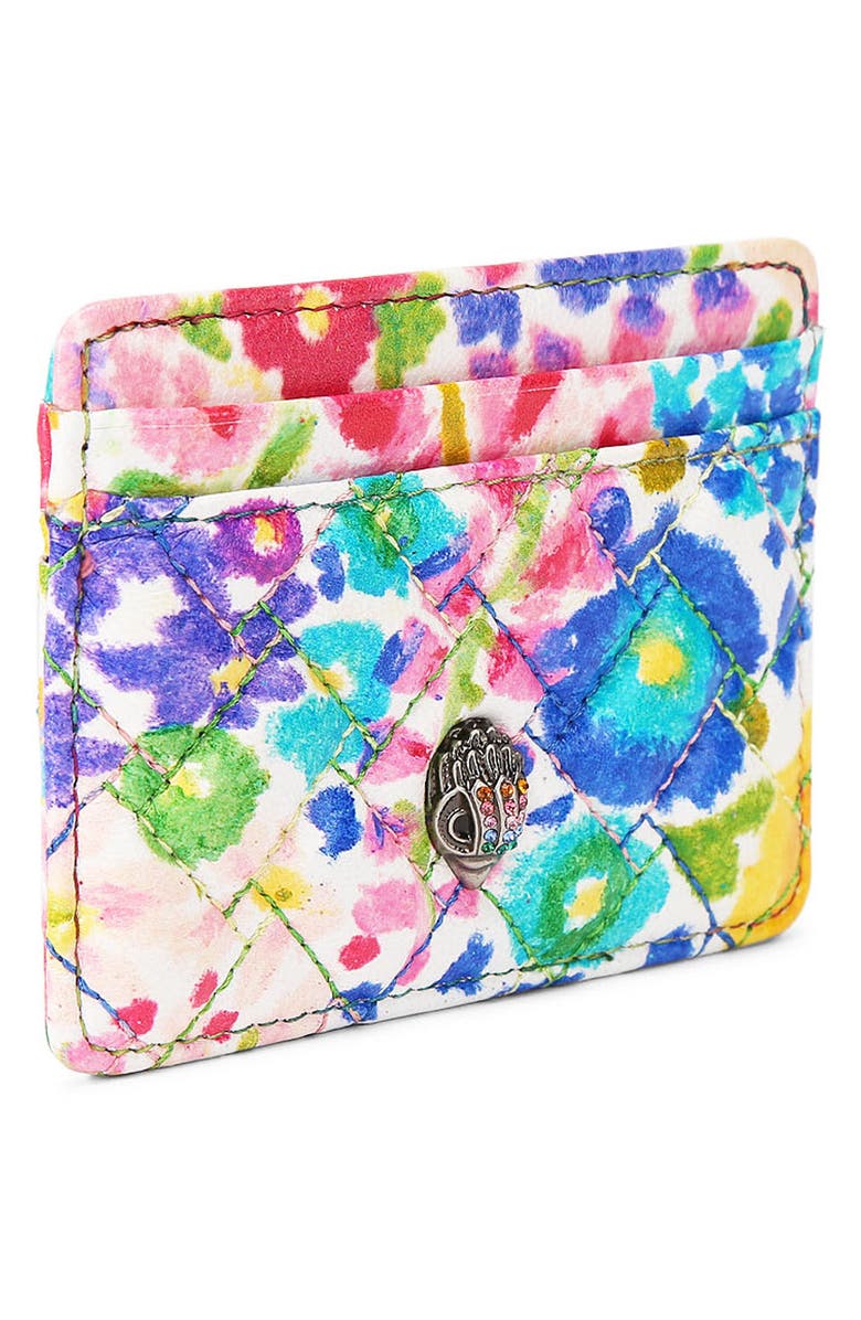 Kurt Geiger London Floral Couture Kensington Floral Couture Leather Card Holder, Alternate, color, 