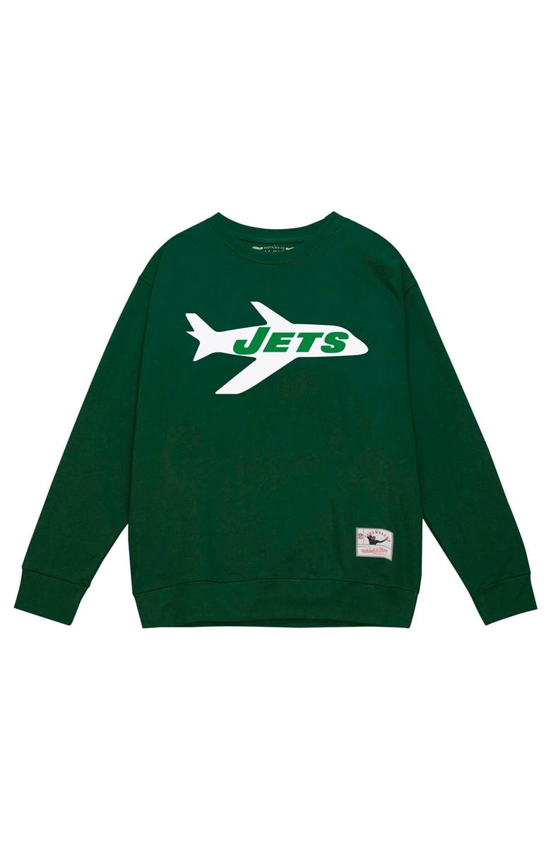 Mitchell & Ness Men's Mitchell & Ness Green New York Jets Basic Fleece Pullover Sweatshirt, Alternate, color, 