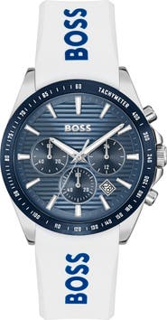 BOSS Strike Chronograph Silicone Strap Watch, 41mm