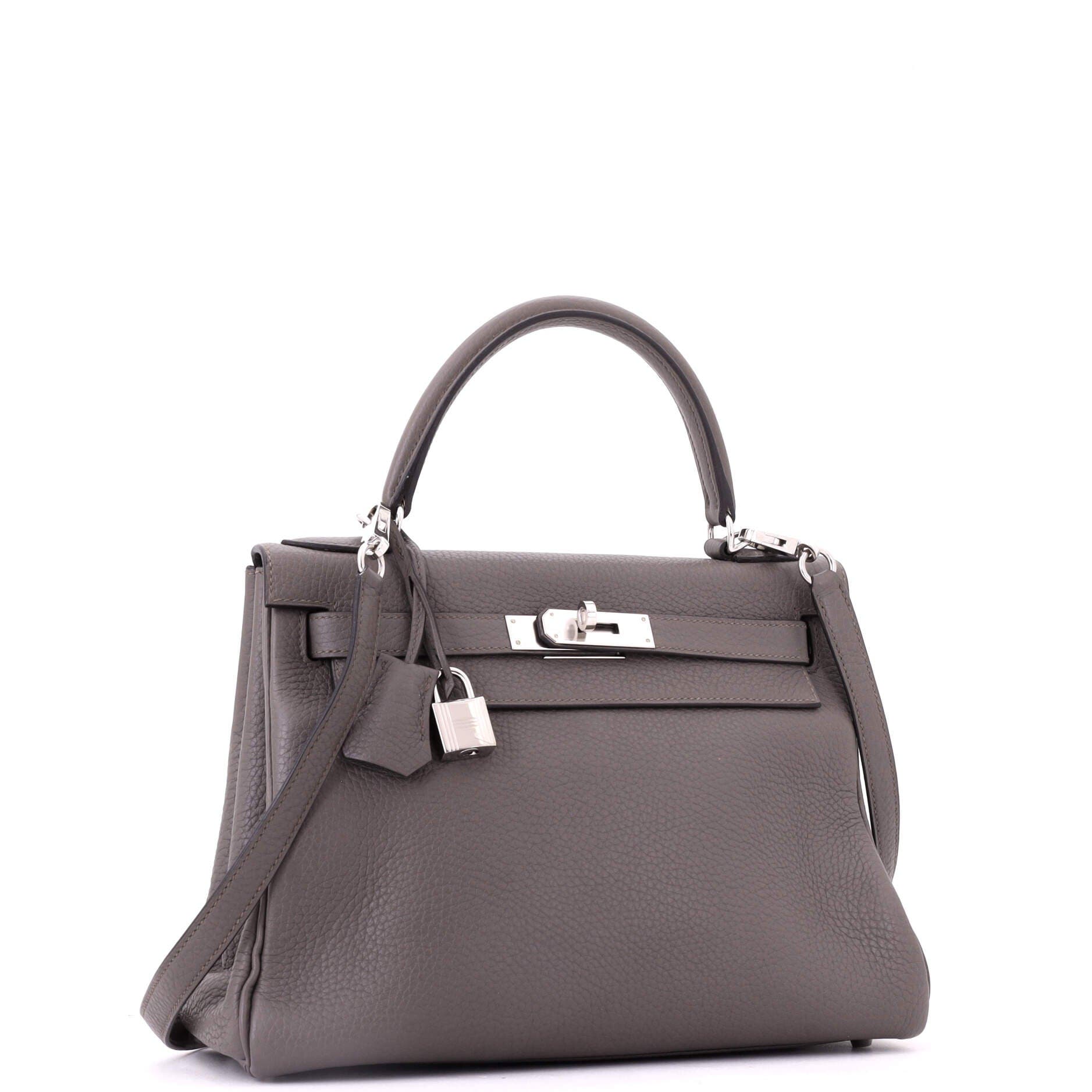 Kelly Handbag Grey Clemence with Palladium Hardware 28, Alternate, color, Grey