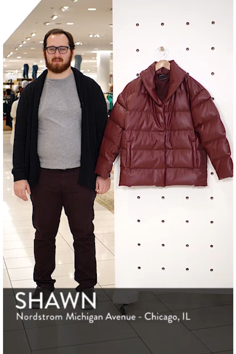 Faux Leather Puffer Coat (Nordstrom Exclusive) video
