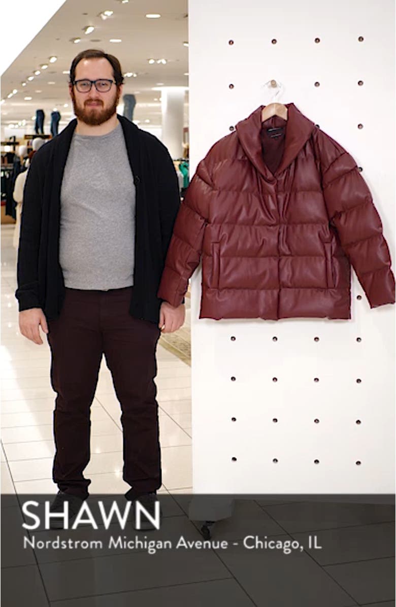 Faux Leather Puffer Coat, sales video thumbnail