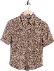 VIVID AURA Short Sleeve Button Front Shirt