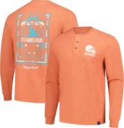 Margaritaville Men's Margaritaville Coral Cleveland Browns Five O'Clock Henley Long Sleeve T-Shirt