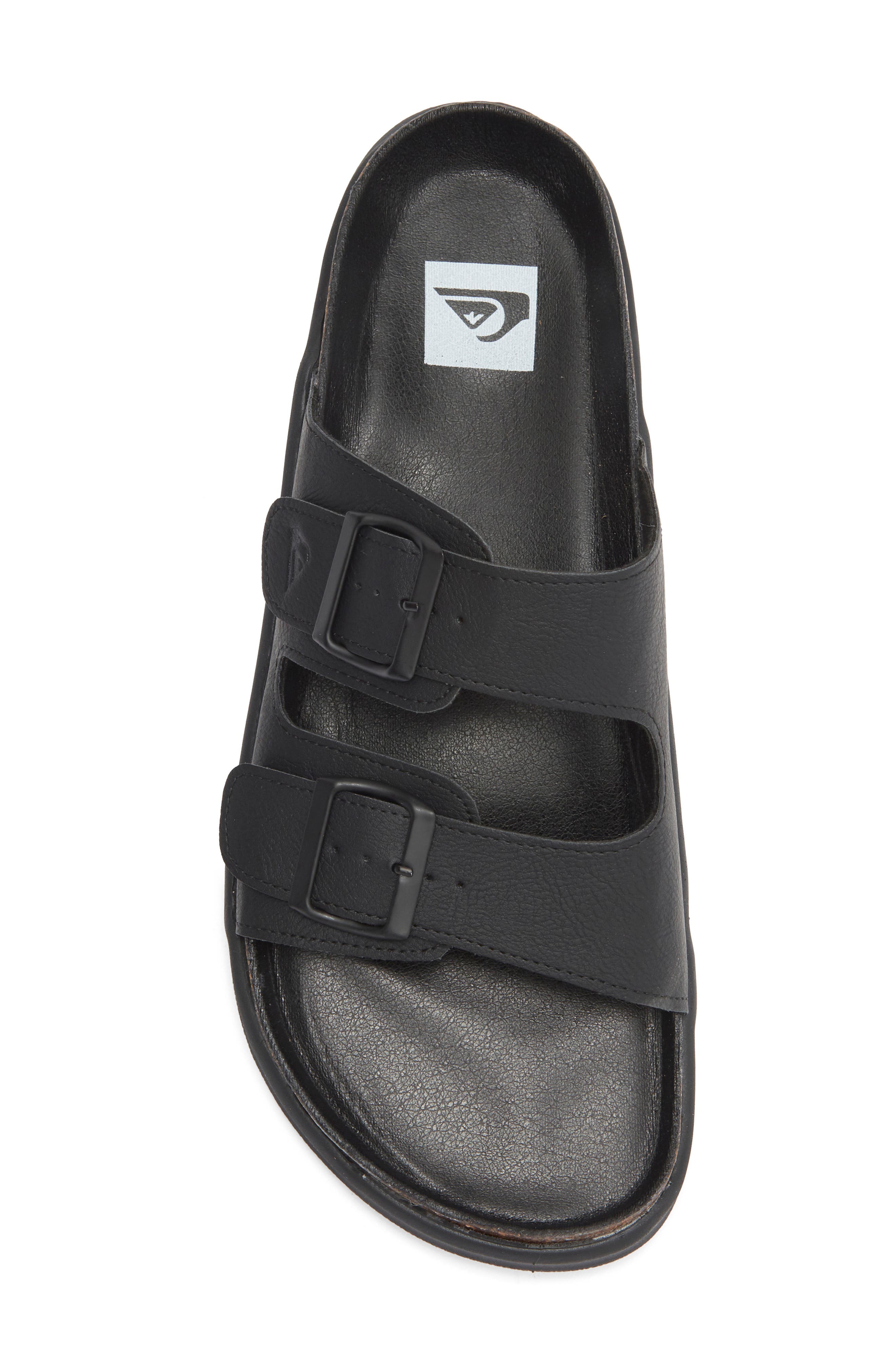 Quiksilver Deck Double Strap Slide Sandal, Alternate, color, Black