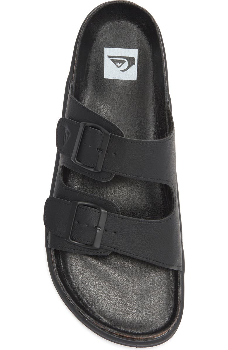 Quiksilver Deck Double Strap Slide Sandal, Alternate, color, Black