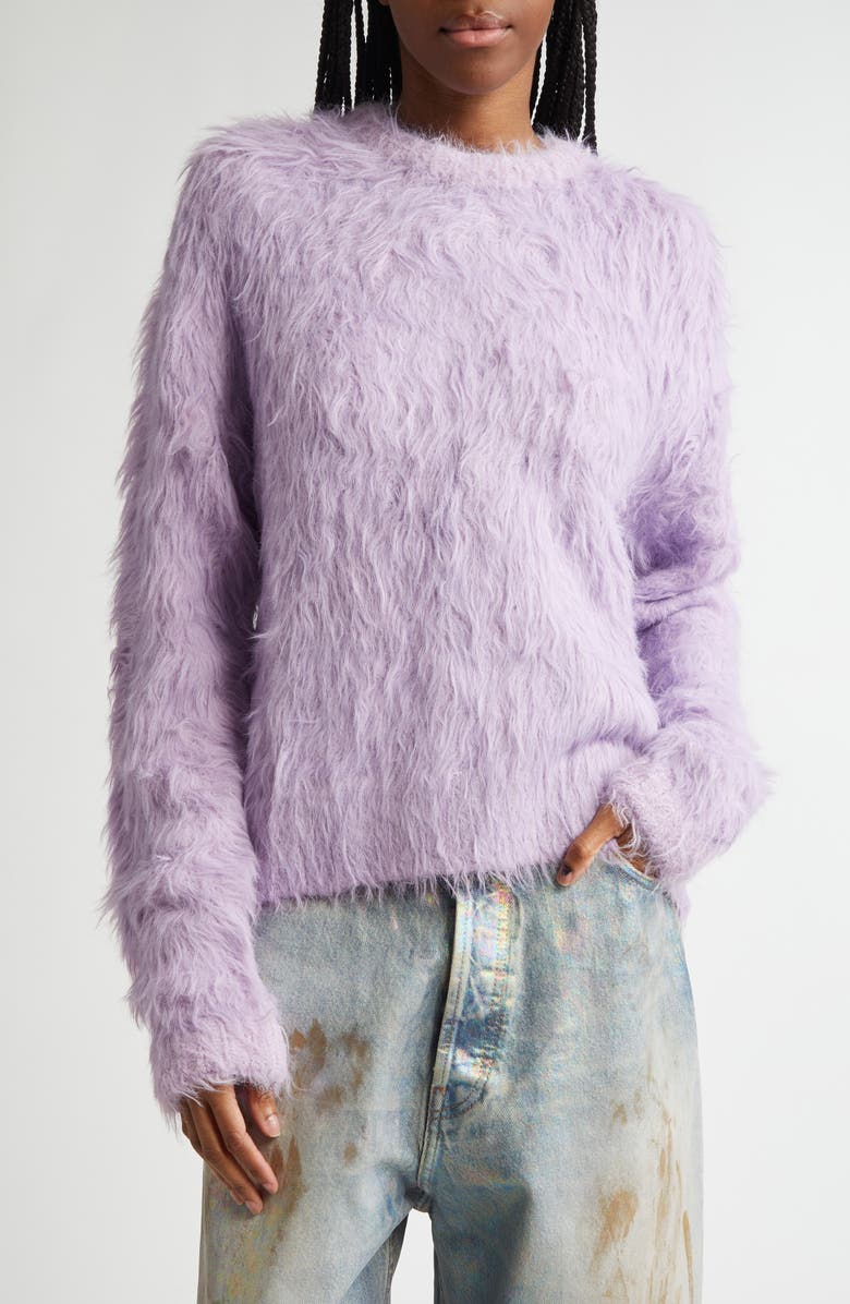 Acne Studios Klux Fuzzy Crewneck Sweater, Main, color, 