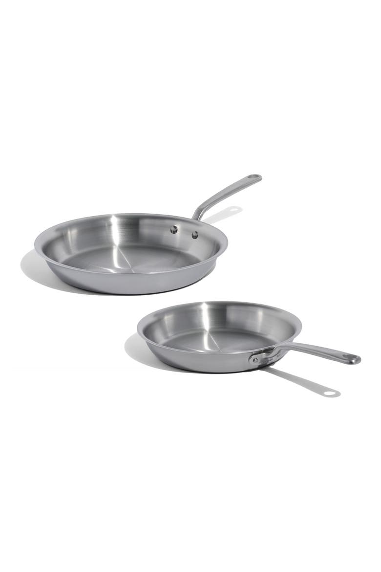 Stainless Clad Frying Pan Set, Main, color, STAINLESS