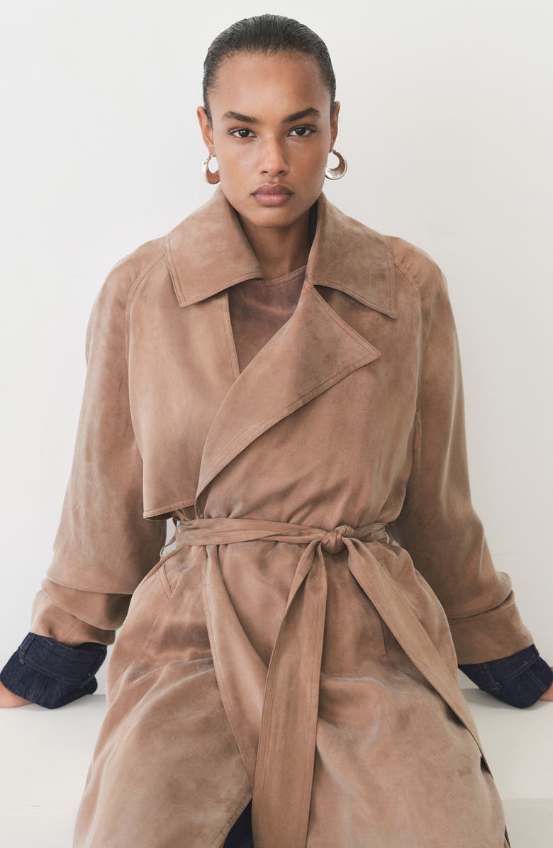 MANGO Belted Trench Coat, Alternate, color, Copper