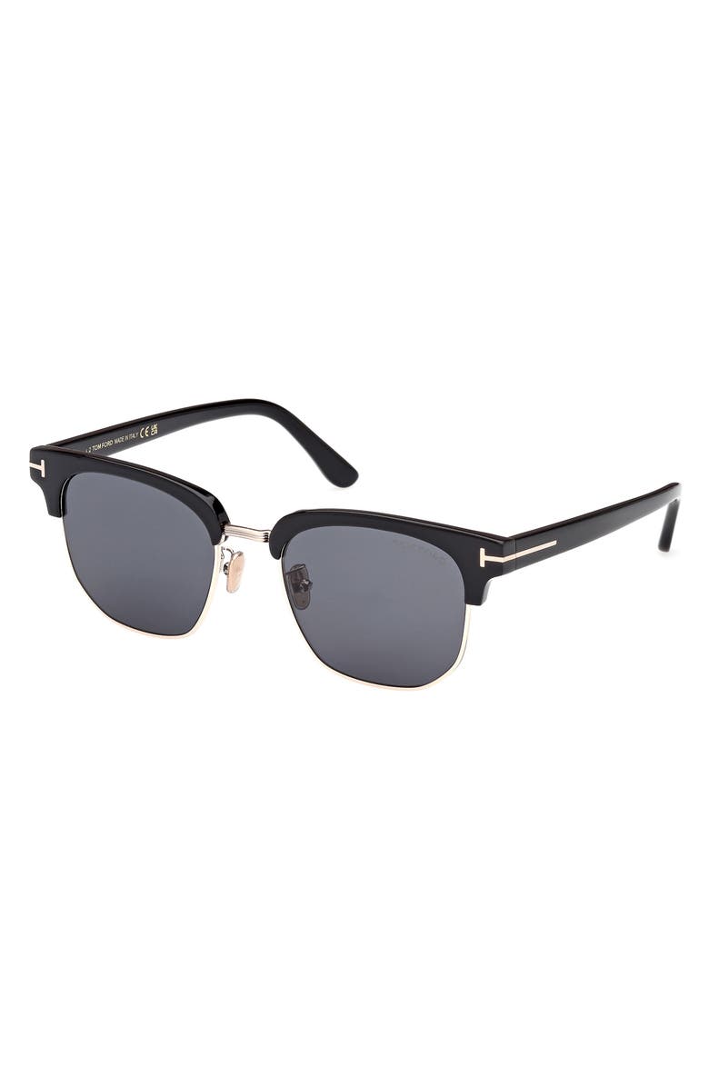 TOM FORD 54mm Square Sunglasses, Alternate, color, Shiny Black / Smoke