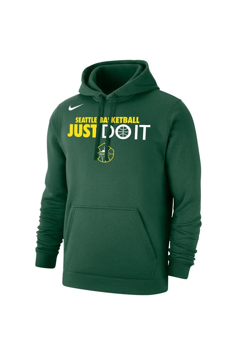 Unisex Nike Green Seattle Storm Just Do It Club Pullover Hoodie, Alternate, color, Green